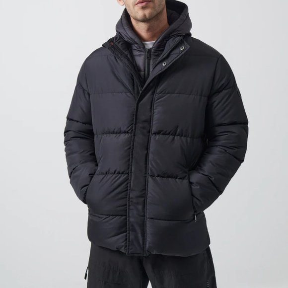 French Connection Row Fleece Puffer Coat - Picture 5 of 13